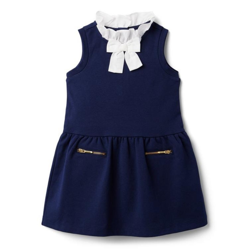 Janie and Jack BOW COLLAR PONTE DRESS